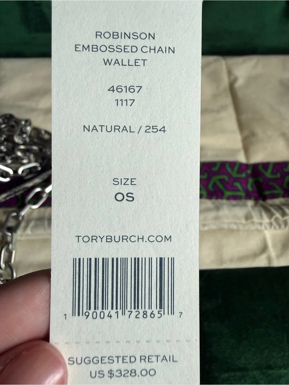 Tory Burch Robinson Snakeskin Embossed Wallet on Chain WOC Crossbody Clutch